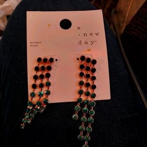 New greenish dangle earrings for sale!!